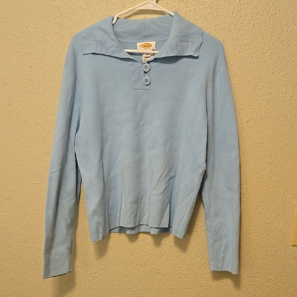 Talbots Light Blue collared blouse XL